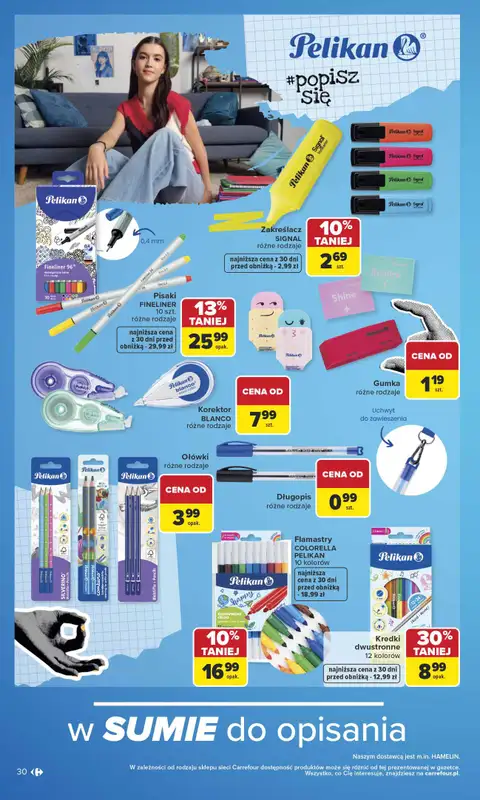 Carrefour - gazetka promocyjna Gazetka Szkoła nowy sezon od poniedziałku 27.07 do środy 12.08 - strona 30