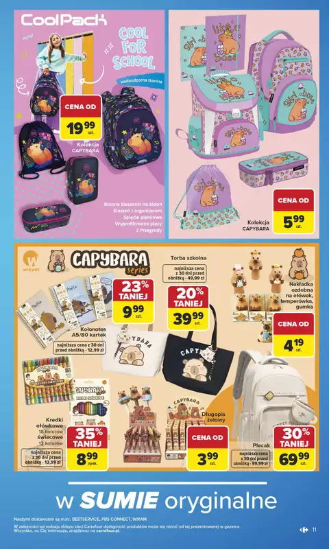 Carrefour - gazetka promocyjna Gazetka Szkoła nowy sezon od poniedziałku 27.07 do środy 12.08 - strona 11