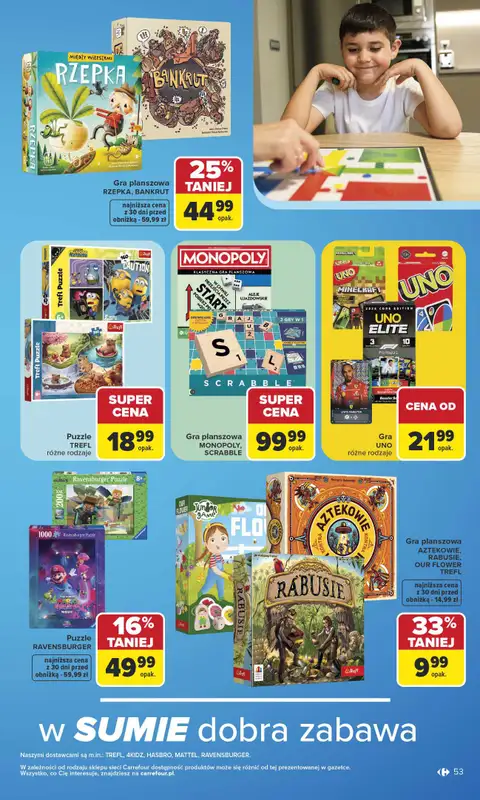 Carrefour - gazetka promocyjna Gazetka Szkoła nowy sezon od poniedziałku 27.07 do środy 12.08 - strona 53