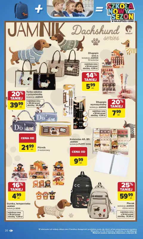 Carrefour - gazetka promocyjna Gazetka Szkoła nowy sezon od poniedziałku 27.07 do środy 12.08 - strona 20