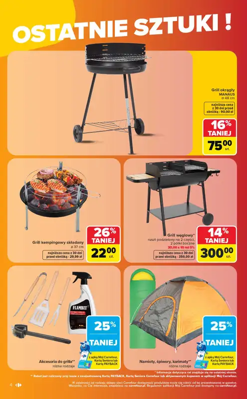 Carrefour - gazetka promocyjna Gazetka Ostatnie sztuki i letnie hity od poniedziałku 27.07 do soboty 08.08 - strona 4