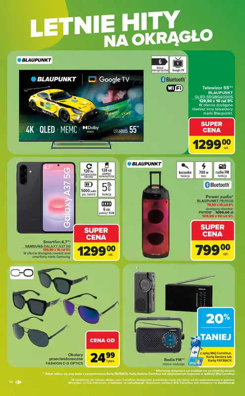 Carrefour - gazetka promocyjna Gazetka Ostatnie sztuki i letnie hity od poniedziałku 27.07 do soboty 08.08 - strona 14