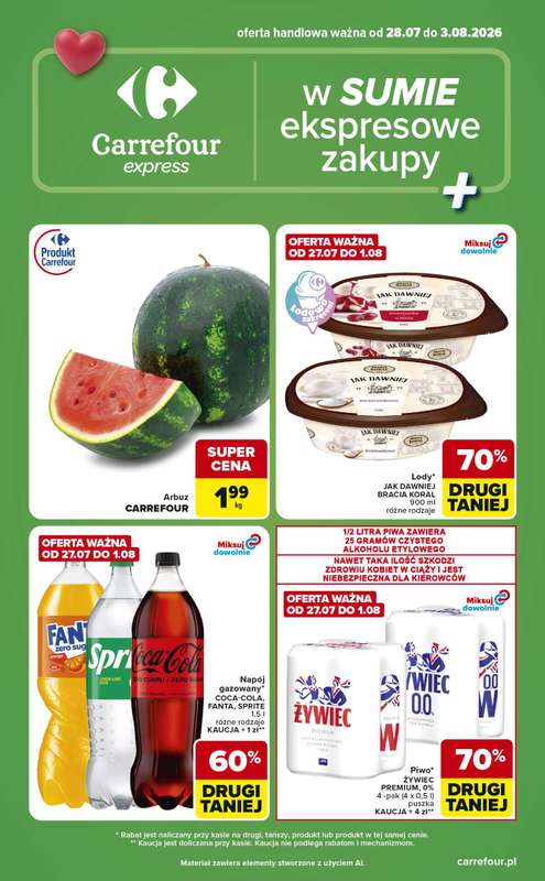 Carrefour Express - gazetka promocyjna Gazetka Express od wtorku 28.07 do poniedziałku 03.08