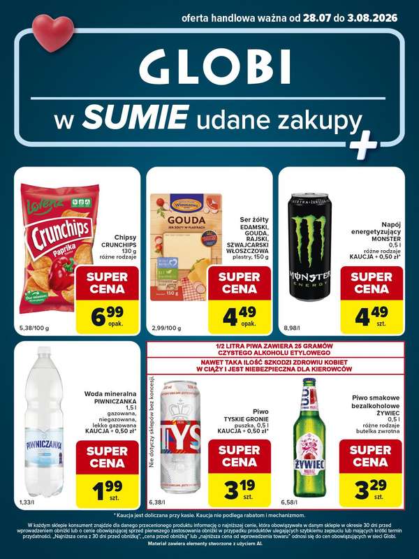 Globi - gazetka promocyjna Gazetka Globi od wtorku 28.07 do poniedziałku 03.08