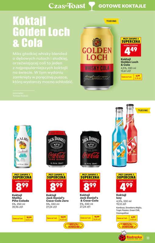 Biedronka - gazetka promocyjna Czas na Toast! od poniedziałku 27.07 do soboty 08.08 - strona 33