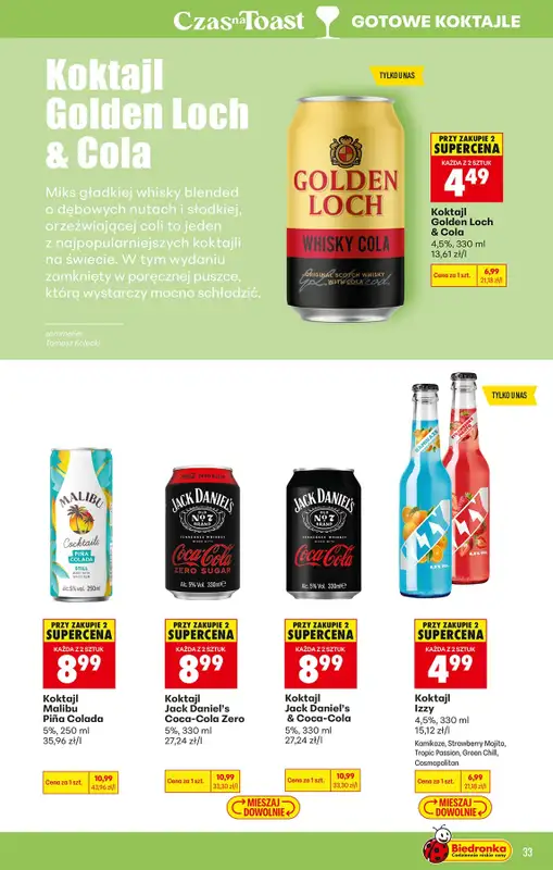 Biedronka - gazetka promocyjna Czas na Toast! od poniedziałku 27.07 do soboty 08.08 - strona 33