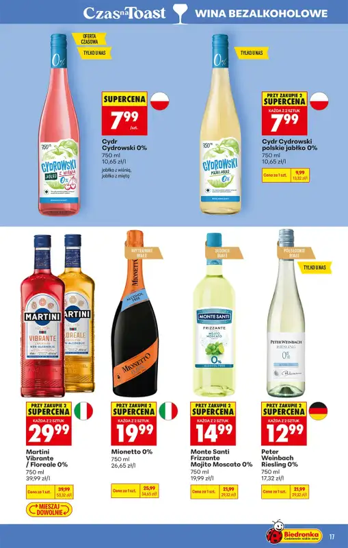 Biedronka - gazetka promocyjna Czas na Toast! od poniedziałku 27.07 do soboty 08.08 - strona 17
