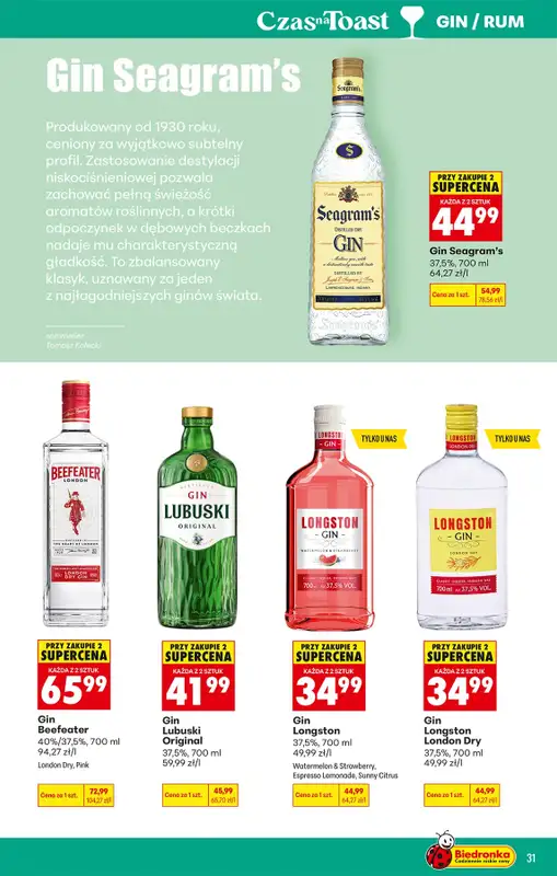 Biedronka - gazetka promocyjna Czas na Toast! od poniedziałku 27.07 do soboty 08.08 - strona 31