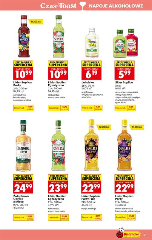 Biedronka - gazetka promocyjna Czas na Toast! od poniedziałku 27.07 do soboty 08.08 - strona 35