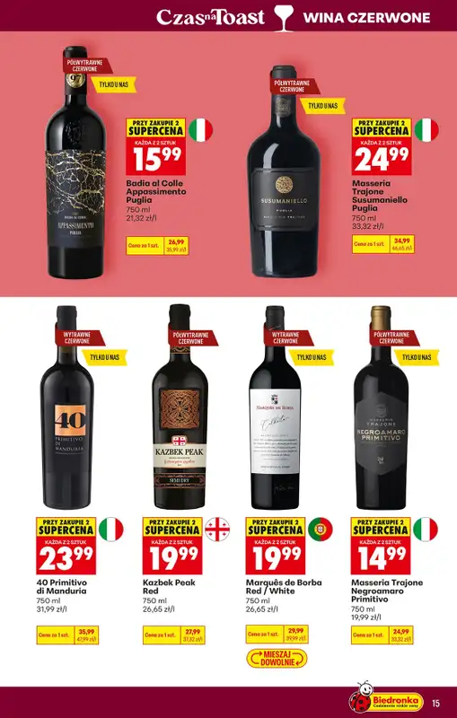 Biedronka - gazetka promocyjna Czas na Toast! od poniedziałku 27.07 do soboty 08.08 - strona 15