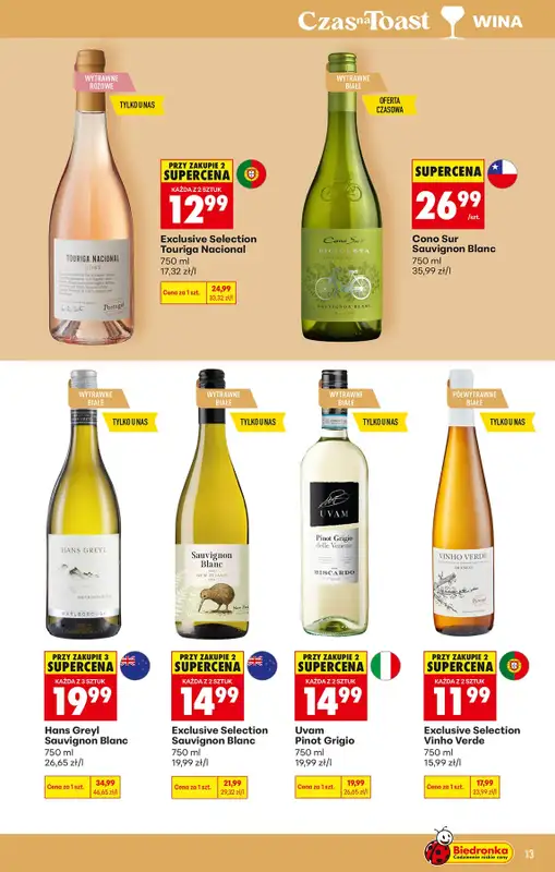 Biedronka - gazetka promocyjna Czas na Toast! od poniedziałku 27.07 do soboty 08.08 - strona 13