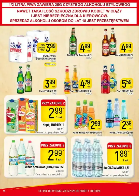 Delikatesy Piotruś Pan - gazetka promocyjna Gazetka od wtorku 28.07 do soboty 01.08 - strona 14