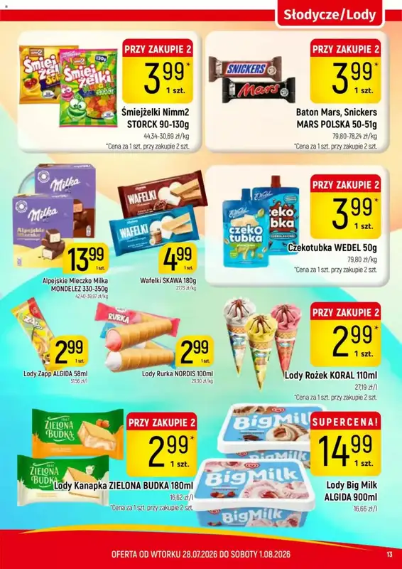 Delikatesy Piotruś Pan - gazetka promocyjna Gazetka od wtorku 28.07 do soboty 01.08 - strona 13