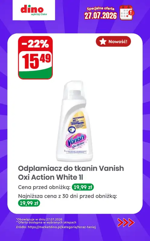 Dino - gazetka promocyjna Specjalna oferta na 27.07.2026 - promocje spoza gazetki od poniedziałku 27.07 do poniedziałku 27.07 - strona 8
