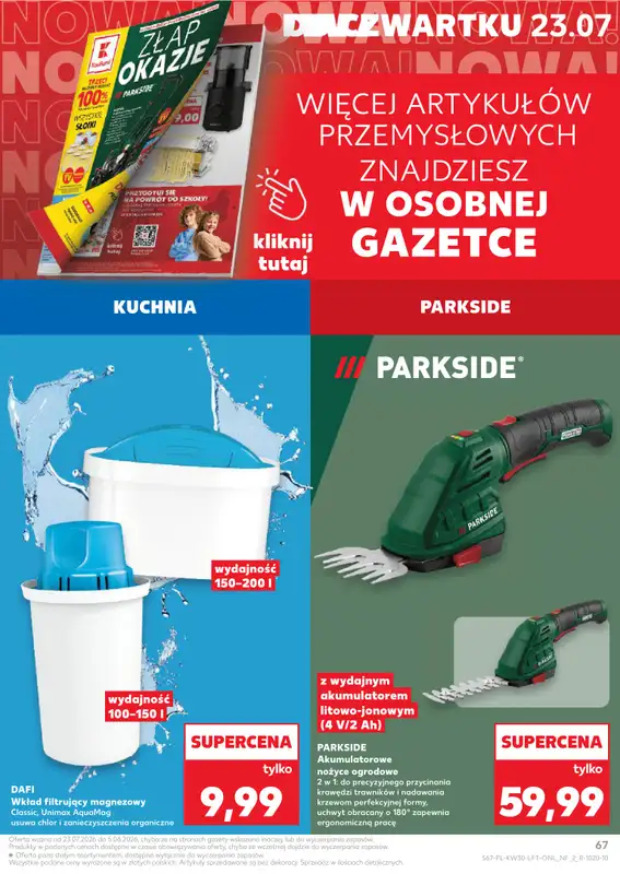 Kaufland - gazetka promocyjna Gazetka Tygodnia od czwartku 23.07 do środy 29.07 - strona 67