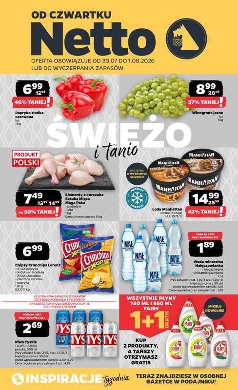 Netto - gazetka promocyjna Gazetka Spożywcza od czwartku 30.07 do soboty 01.08