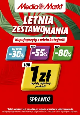 Media Markt - gazetka promocyjna Letnia ZestawoMania! Piąty produkt za 1 zł od poniedziałku 27.07 do niedzieli 02.08
