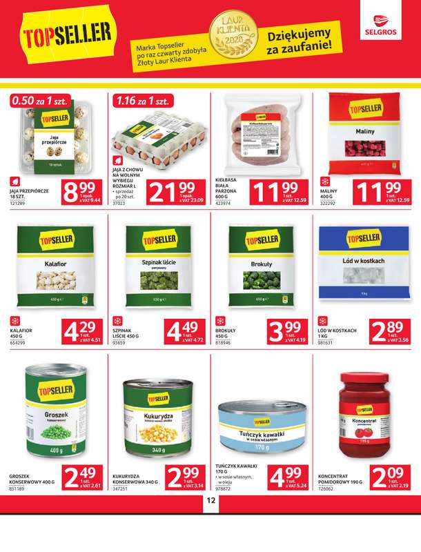 Selgros - gazetka promocyjna Oferta spożywcza od czwartku 30.07 do środy 12.08 - strona 12