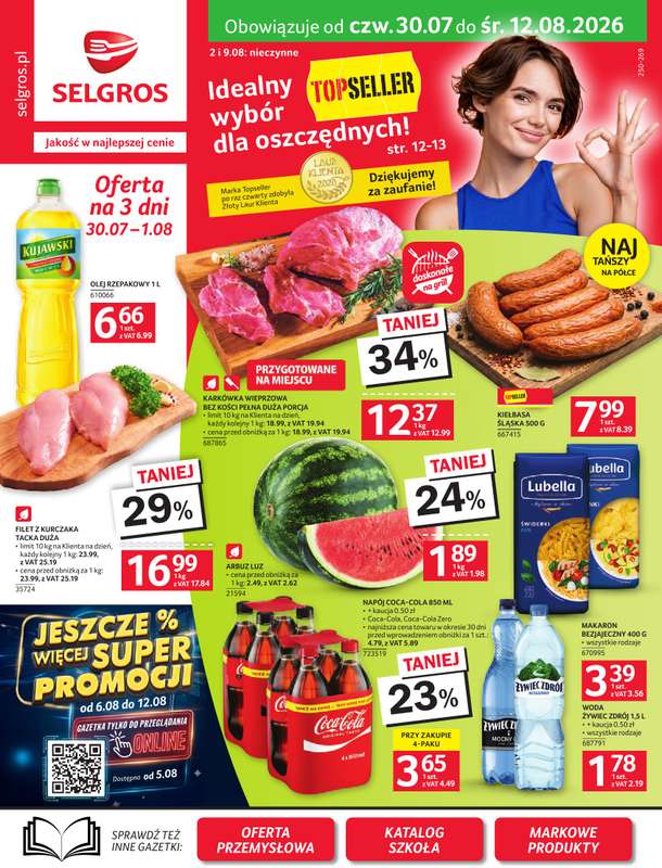Selgros - gazetka promocyjna Oferta spożywcza od czwartku 30.07 do środy 12.08