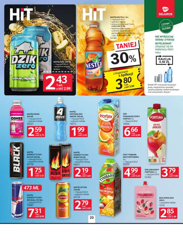 Selgros - gazetka promocyjna Oferta spożywcza od czwartku 30.07 do środy 12.08 - strona 20
