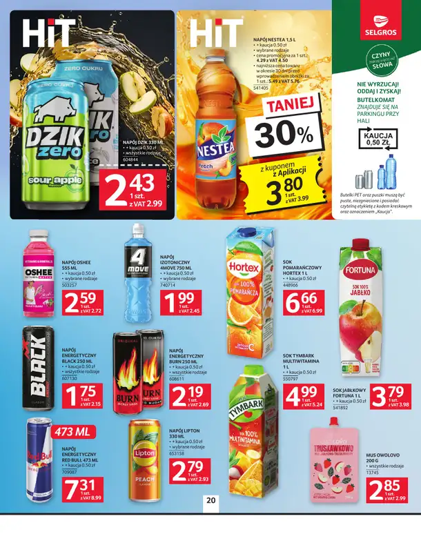 Selgros - gazetka promocyjna Oferta spożywcza od czwartku 30.07 do środy 12.08 - strona 20