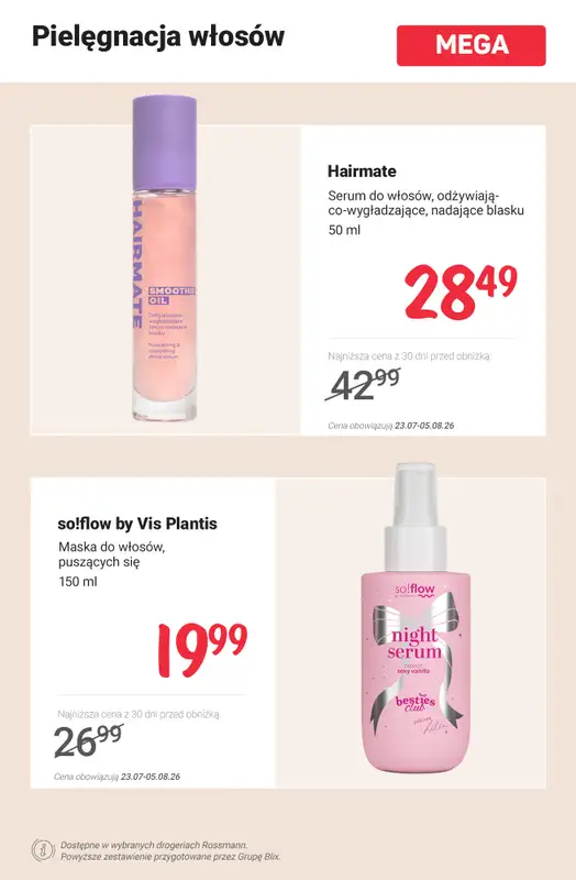 Rossmann - gazetka promocyjna MEGA promocje na pielęgnację! od poniedziałku 27.07 do środy 05.08 - strona 7