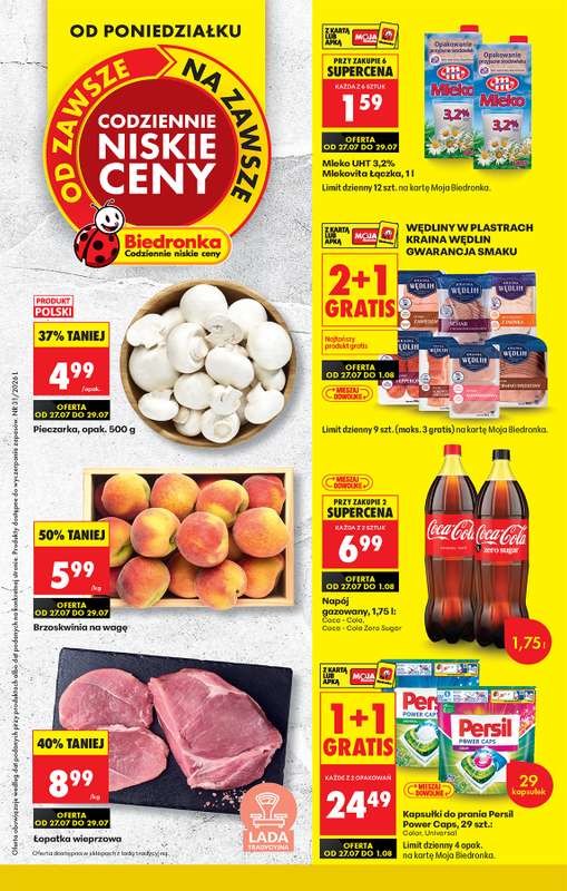 Biedronka - gazetka promocyjna Od poniedziałku, Z ladą tradycyjną od poniedziałku 27.07 do soboty 01.08