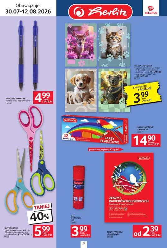 Selgros - gazetka promocyjna Katalog Szkoła od czwartku 30.07 do środy 12.08 - strona 8