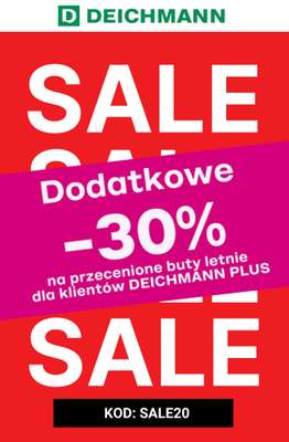 Deichmann - gazetka promocyjna -30% na przecenione buty letnie od poniedziałku 27.07 do poniedziałku 27.07