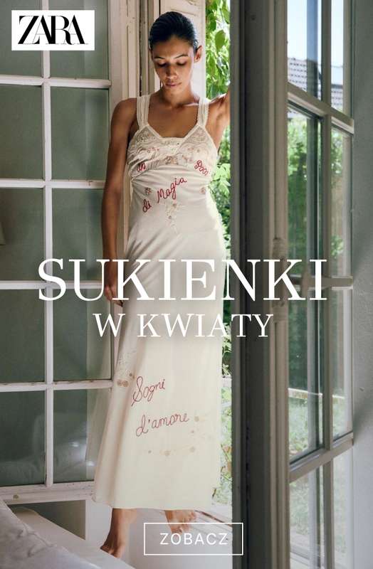 Zara - gazetka promocyjna Sukienki w kwiaty od poniedziałku 27.07 