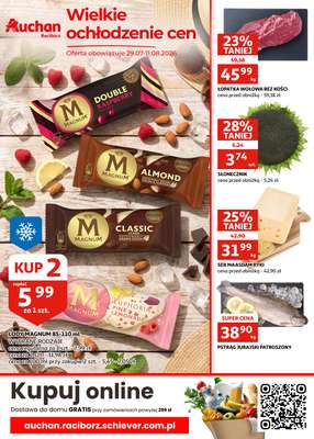 Auchan - gazetka promocyjna Gazetka Racibórz | Wielkie ochłodzenie cen od środy 29.07 do wtorku 11.08