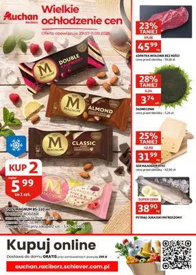 Auchan - gazetka promocyjna Gazetka Racibórz | Wielkie ochłodzenie cen od środy 29.07 do wtorku 11.08