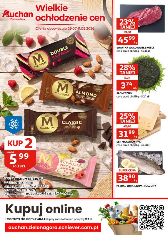 Auchan - gazetka promocyjna Gazetka Zielona Góra | Wielkie ochłodzenie cen  do wtorku 11.08