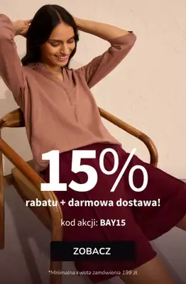 bonprix - gazetka promocyjna 15% rabatu + darmowa dostawa z KODEM! od wtorku 28.07 do środy 29.07