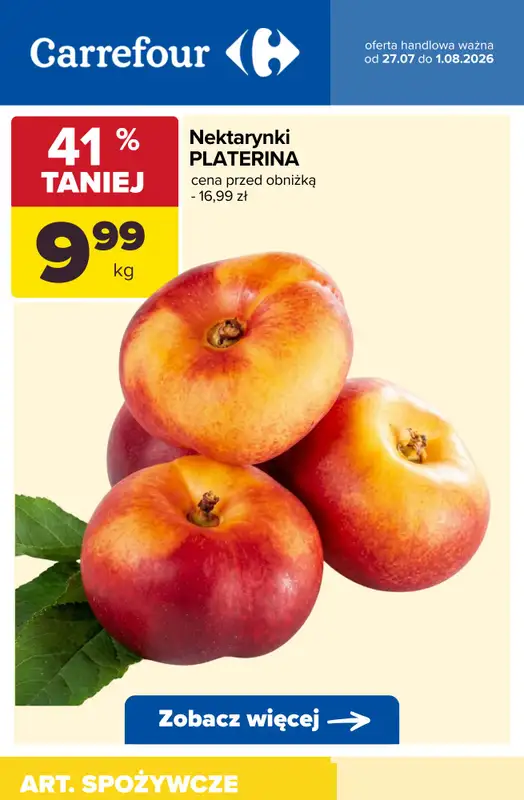 Carrefour - gazetka promocyjna Do -50% TANIEJ - warzywa i owoce od wtorku 28.07 do soboty 01.08 - strona 7