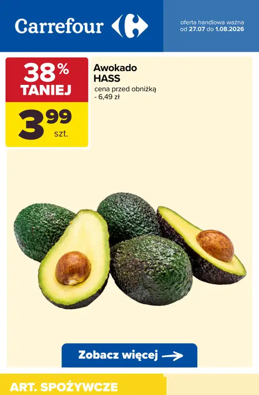 Carrefour - gazetka promocyjna Do -50% TANIEJ - warzywa i owoce od wtorku 28.07 do soboty 01.08 - strona 8