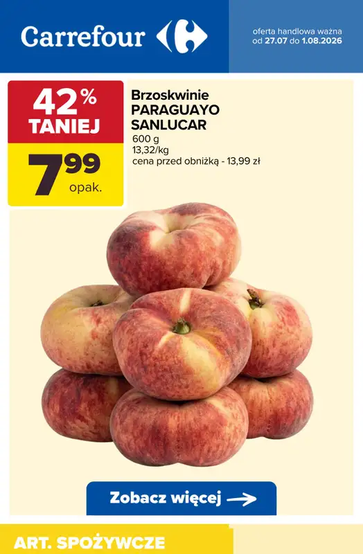 Carrefour - gazetka promocyjna Do -50% TANIEJ - warzywa i owoce od wtorku 28.07 do soboty 01.08 - strona 10