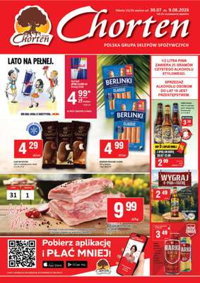 Chorten - gazetka promocyjna Gazetka Mazowsze Market od czwartku 30.07 do niedzieli 09.08