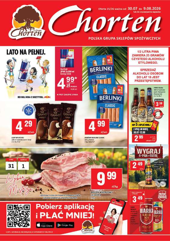 Chorten - gazetka promocyjna Gazetka Mazowsze Market od czwartku 30.07 do niedzieli 09.08