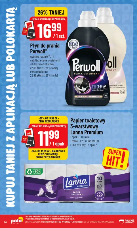 POLOmarket - gazetka promocyjna Kupuj taniej z aplikacją lub polokartą od środy 29.07 do wtorku 04.08 - strona 20