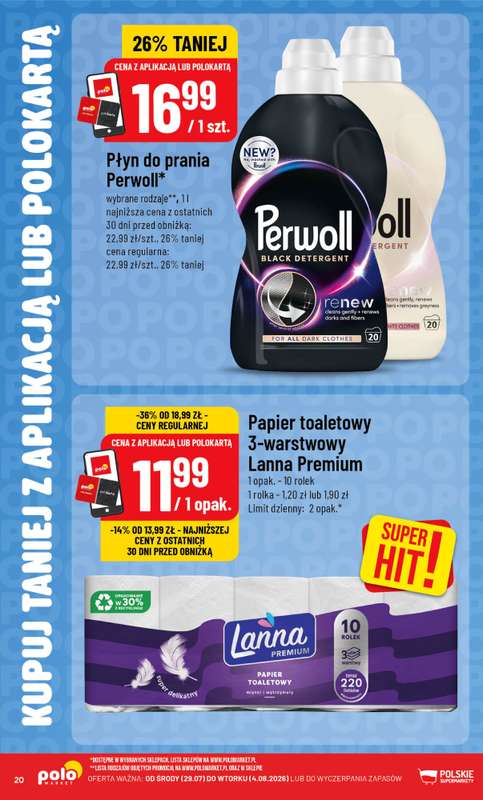 POLOmarket - gazetka promocyjna Kupuj taniej z aplikacją lub polokartą od środy 29.07 do wtorku 04.08 - strona 20