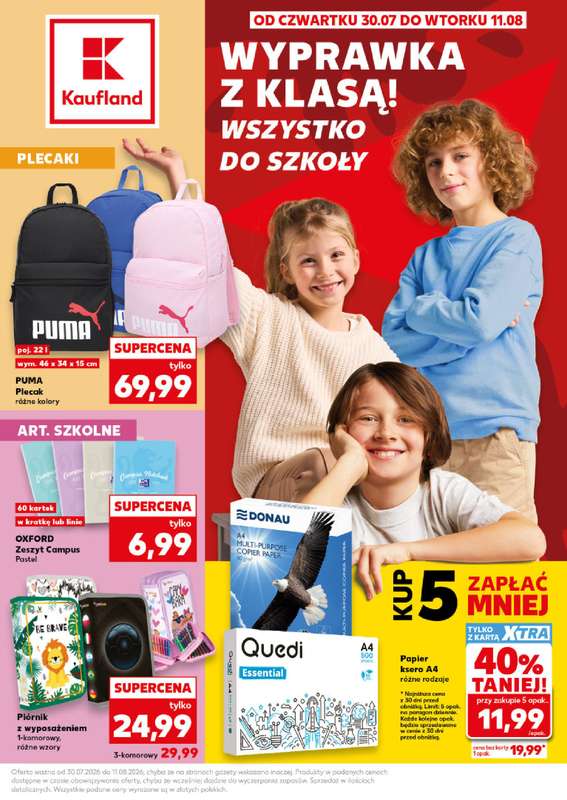 Kaufland - gazetka promocyjna Oferta Kaufland - do Szkoły! od czwartku 30.07 do wtorku 11.08