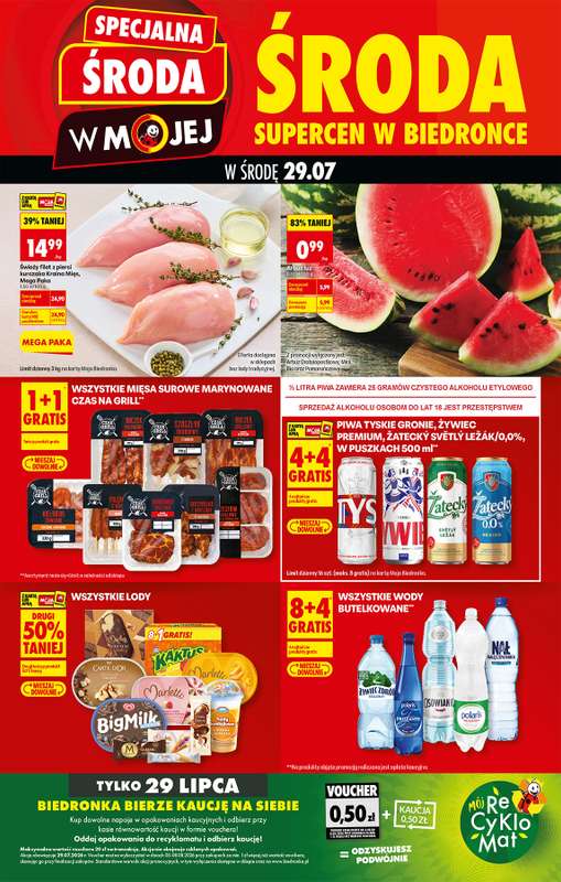 Biedronka - gazetka promocyjna Specjalna środa od środy 29.07 do środy 29.07