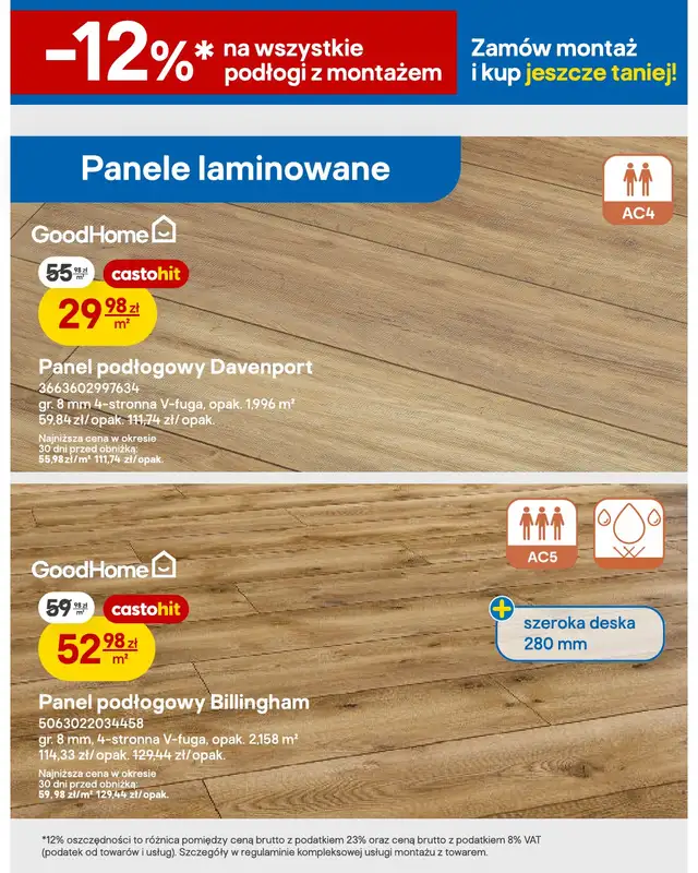 Castorama - gazetka promocyjna Drzwi i podłogi od środy 29.07 do wtorku 11.08 - strona 12