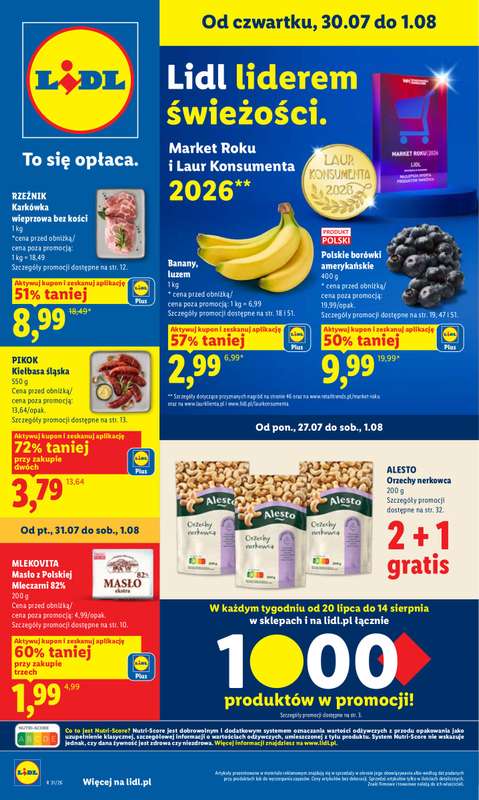 Lidl - gazetka promocyjna Oferta od czwartku od czwartku 30.07 do soboty 01.08