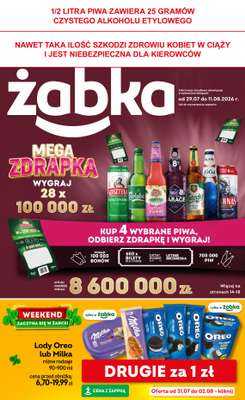 Żabka - gazetka promocyjna Gazetka od środy 29.07 do wtorku 11.08