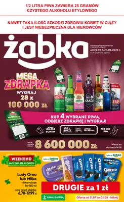 Żabka - gazetka promocyjna Gazetka od środy 29.07 do wtorku 11.08