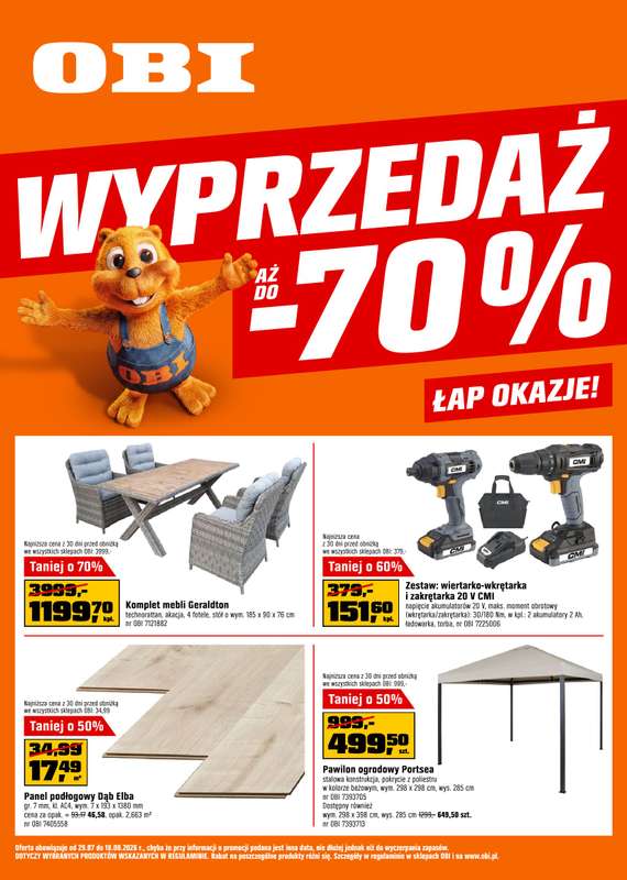 OBI - gazetka promocyjna Gazetka od środy 29.07 do wtorku 18.08 - strona 11