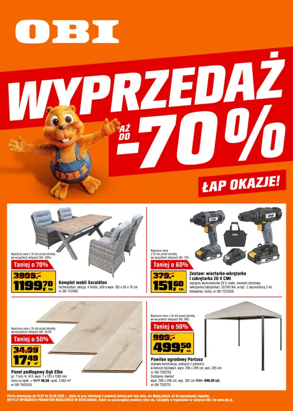 OBI - gazetka promocyjna Gazetka od środy 29.07 do wtorku 18.08 - strona 11