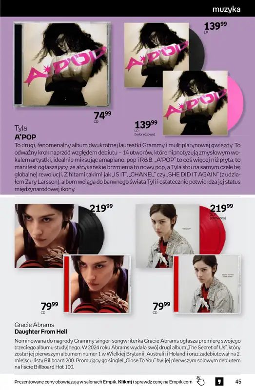 Empik - gazetka promocyjna Tom kultury: muzyka od środy 29.07 do wtorku 11.08 - strona 6